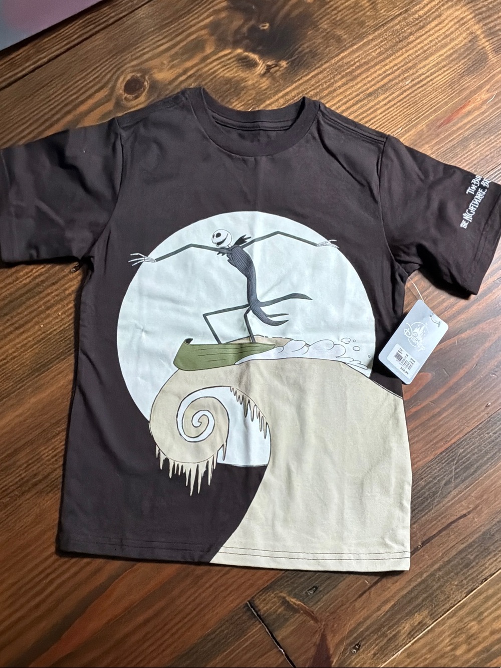 Disney Black Kids T-Shirt with Jack Skellington Moon Graphic